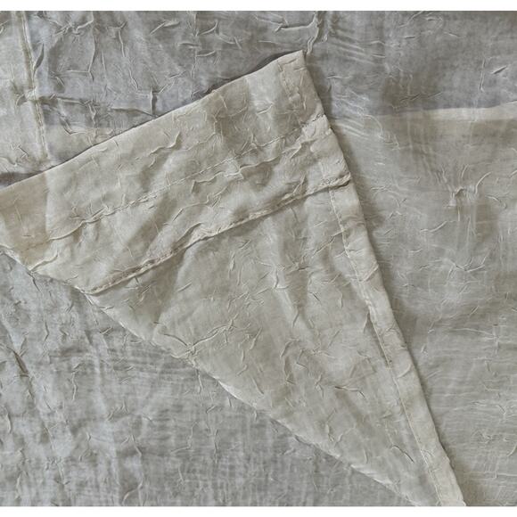 2 Sheer Arched Valances Short Window Curtains Light Brown Intricate Lace Trim - Picture 5 of 7